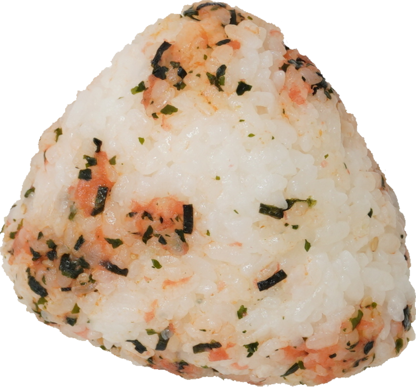 ふりかけおにぎり(鮭わかめ)｜商用可フリー画像・背景透過