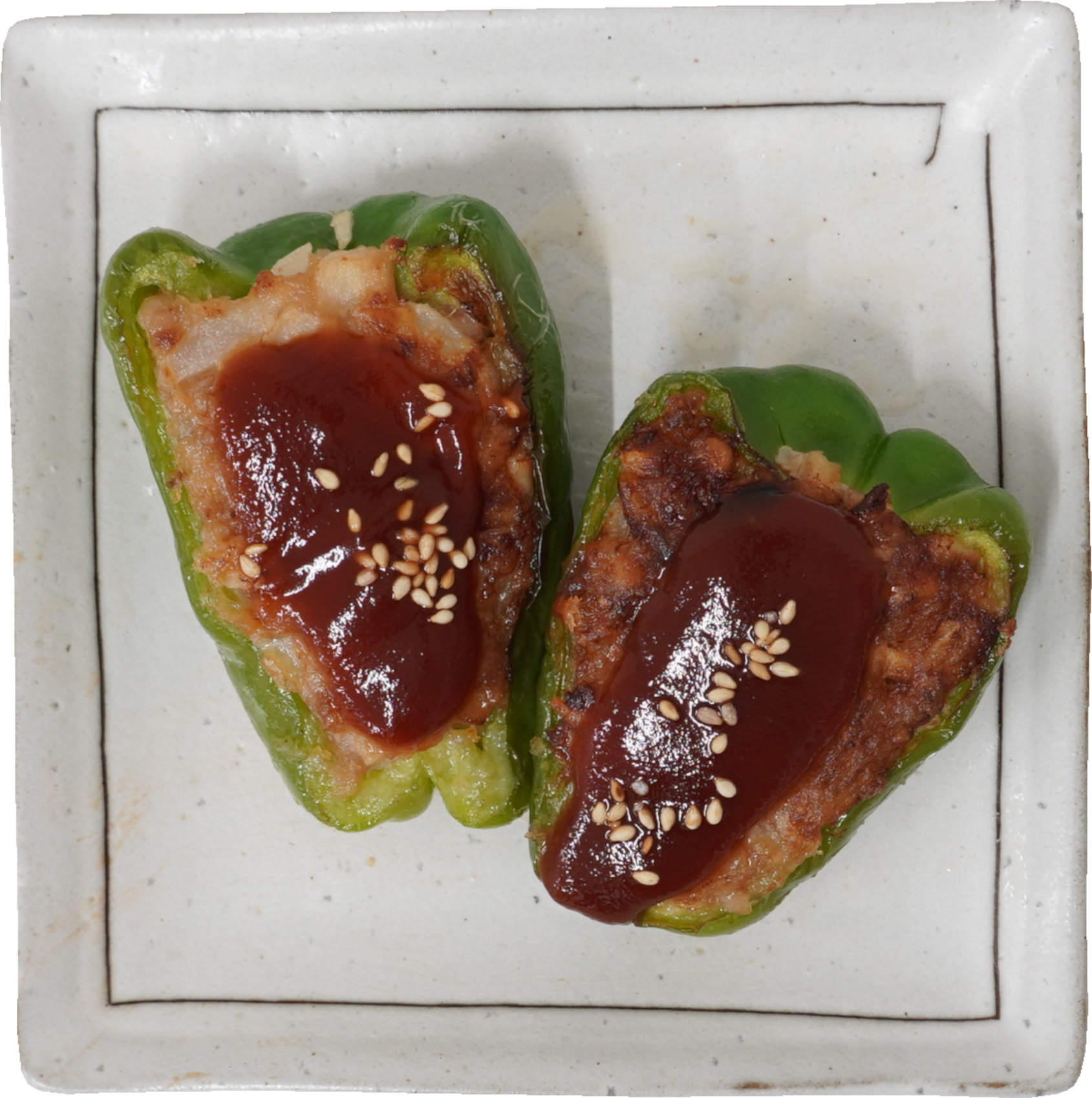 ピーマンの肉詰め｜商用可フリー画像・背景透過