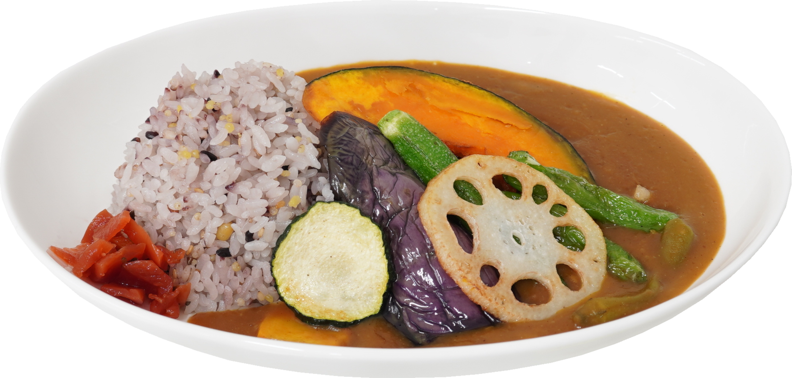 夏野菜カレー｜商用可フリー画像・背景透過