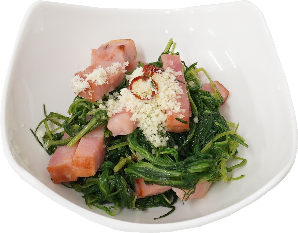 おかひじきのガーリック炒め｜商用可フリー画像・背景透過