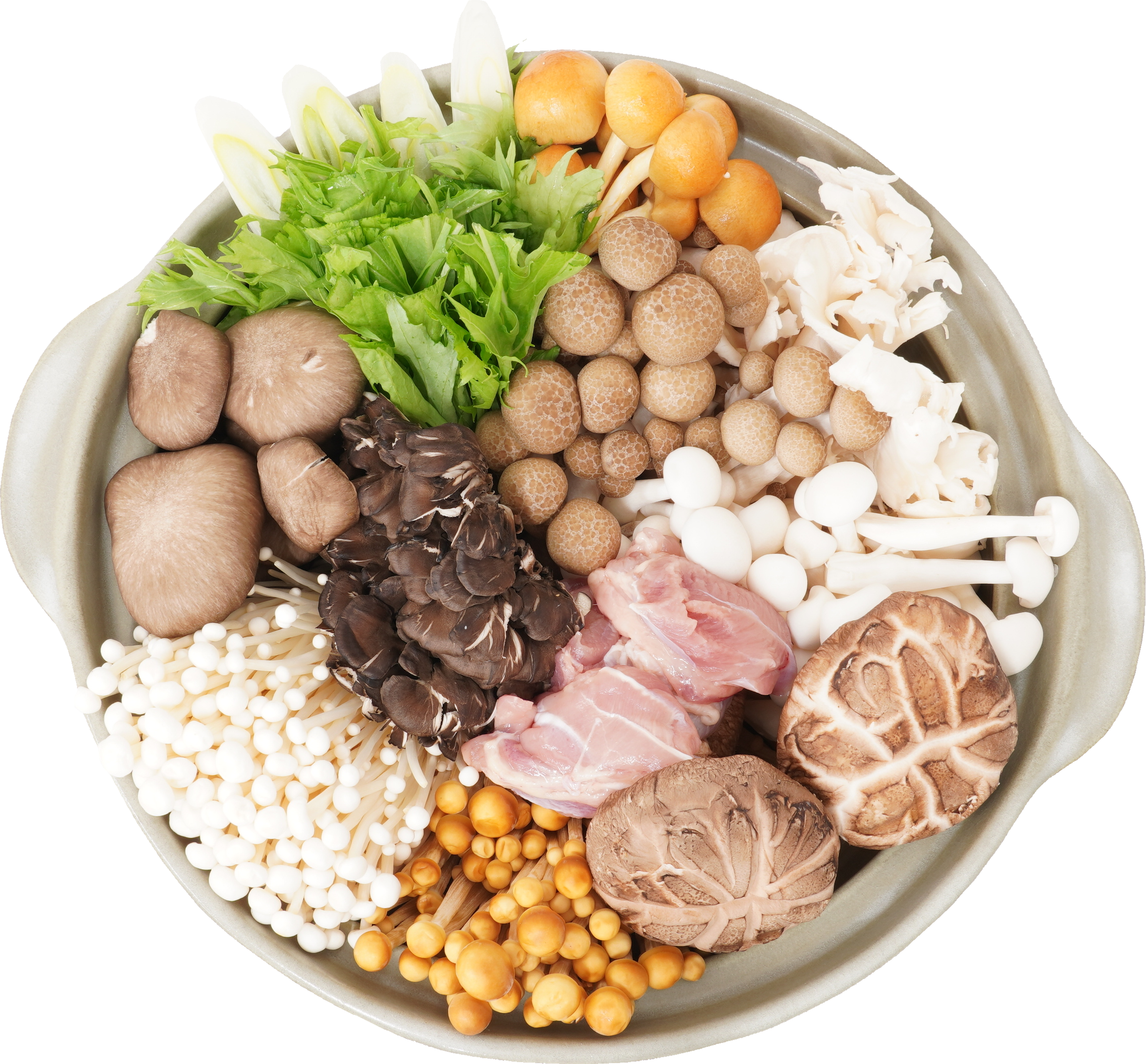 きのこ鍋（具材）｜商用可フリー画像・背景透過