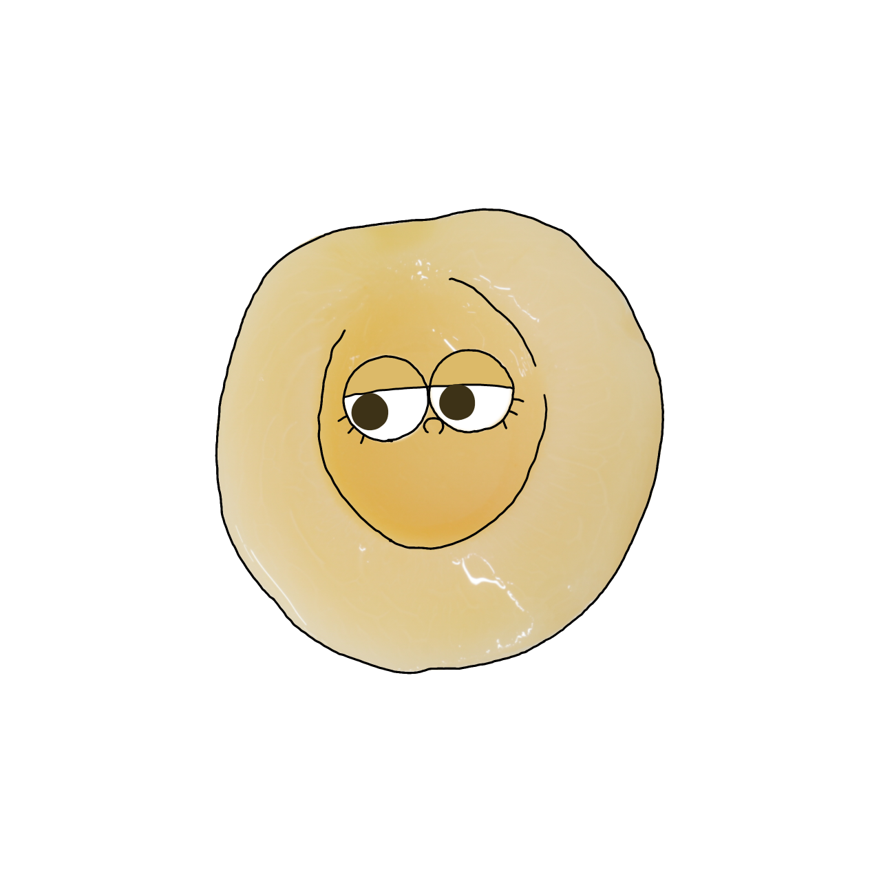 もも（缶詰・白色種【白桃】）のイラスト｜商用可フリー画像・背景透過