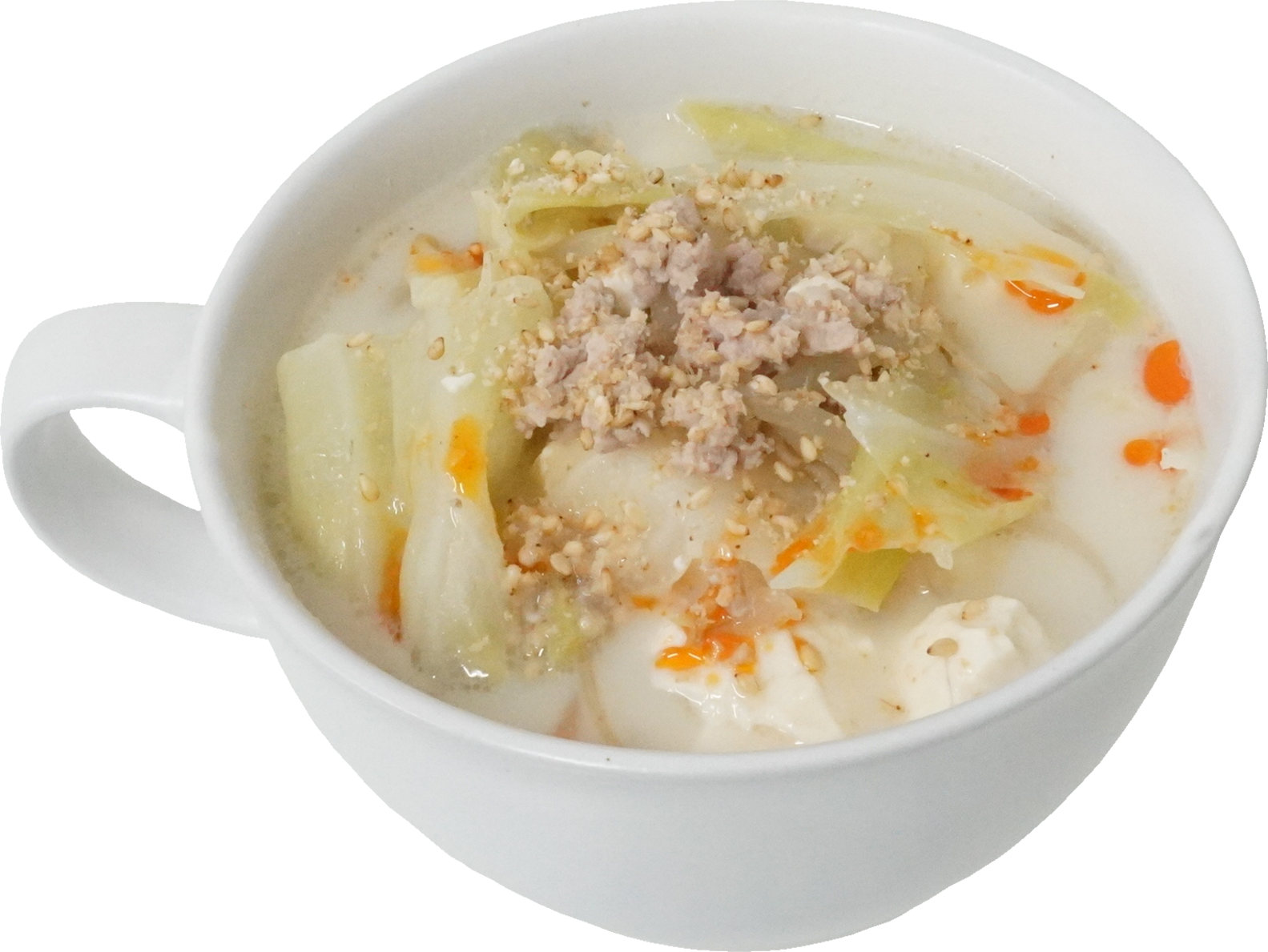 キャベツの豆乳坦々スープ｜商用可フリー画像・背景透過