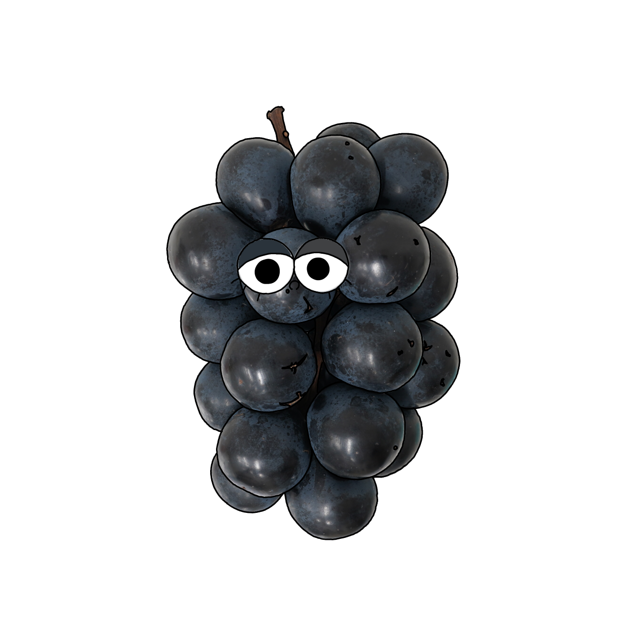 ぶどう（ナガノパープル）のイラスト｜商用可フリー画像・背景透過