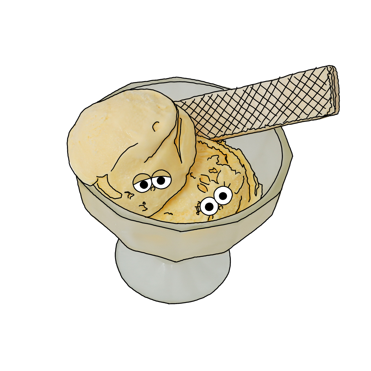 ウエハースアイスのイラスト｜商用可フリー画像・背景透過