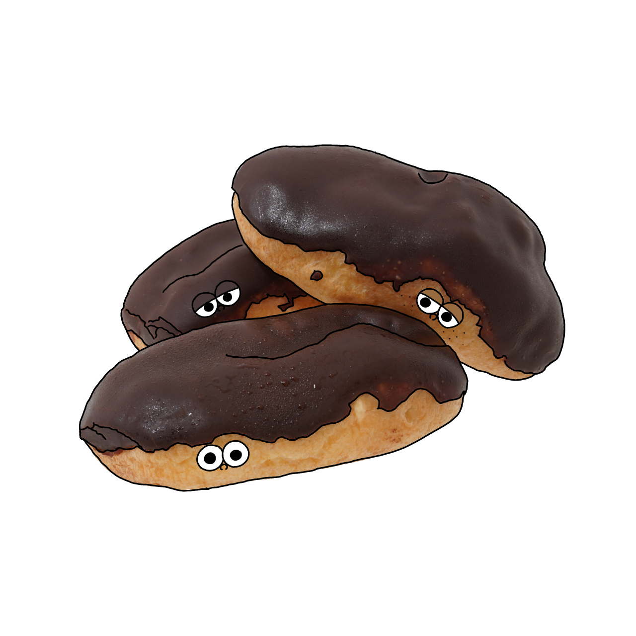 エクレアのイラスト｜商用可フリー画像・背景透過