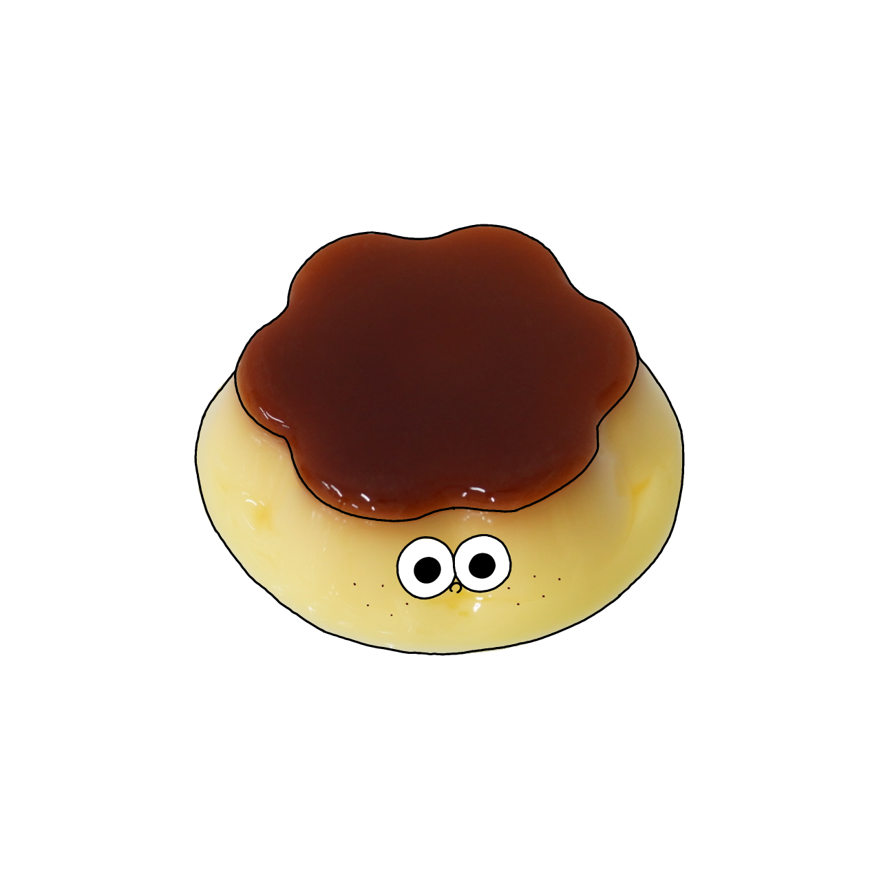 カスタードプリンのイラスト｜商用可フリー画像・背景透過