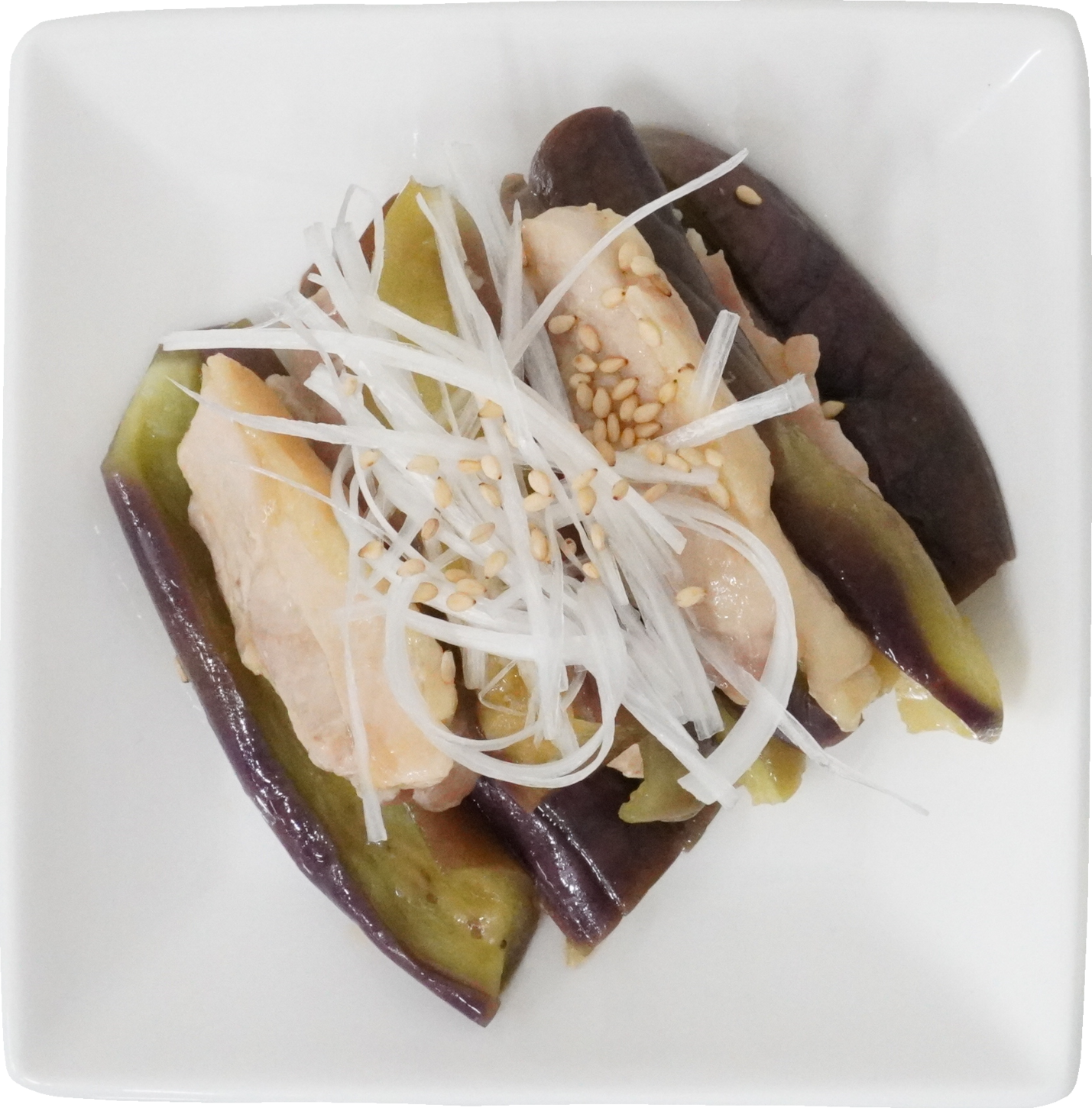 なすと鶏の中華だれ｜商用可フリー画像・背景透過