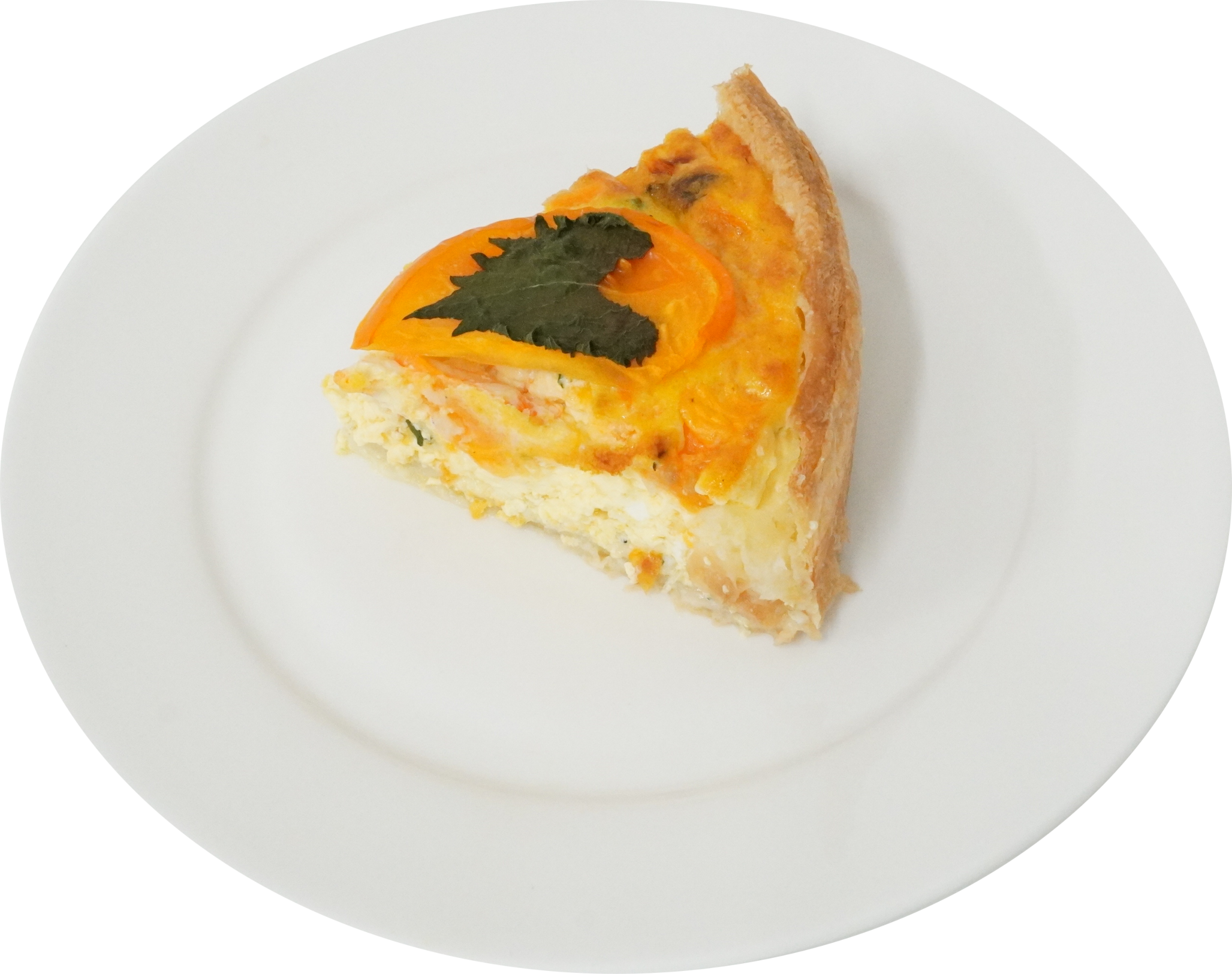 大葉とトマト、しらすのキッシュ｜商用可フリー画像・背景透過