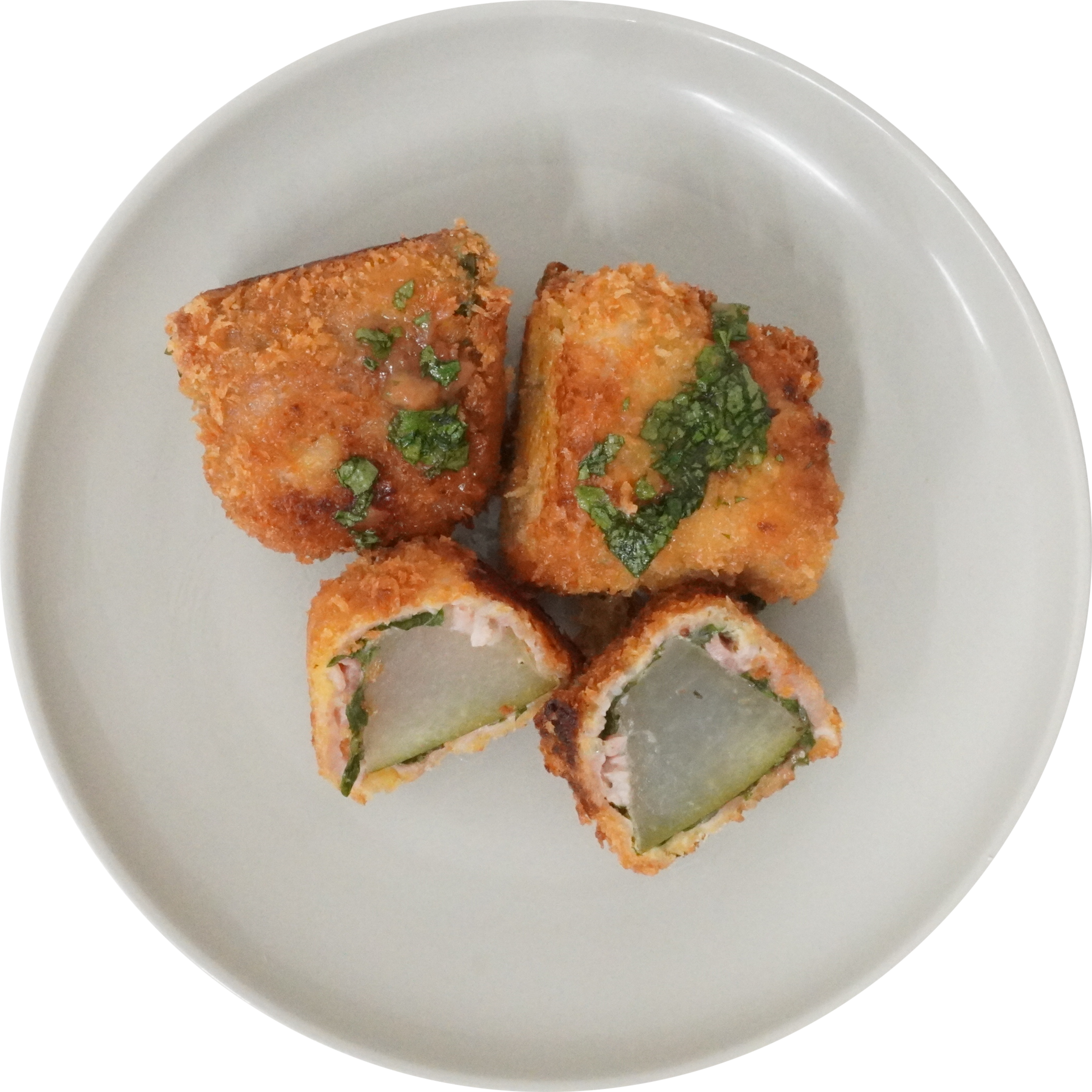 とうがんと大葉のロールカツ｜商用可フリー画像・背景透過