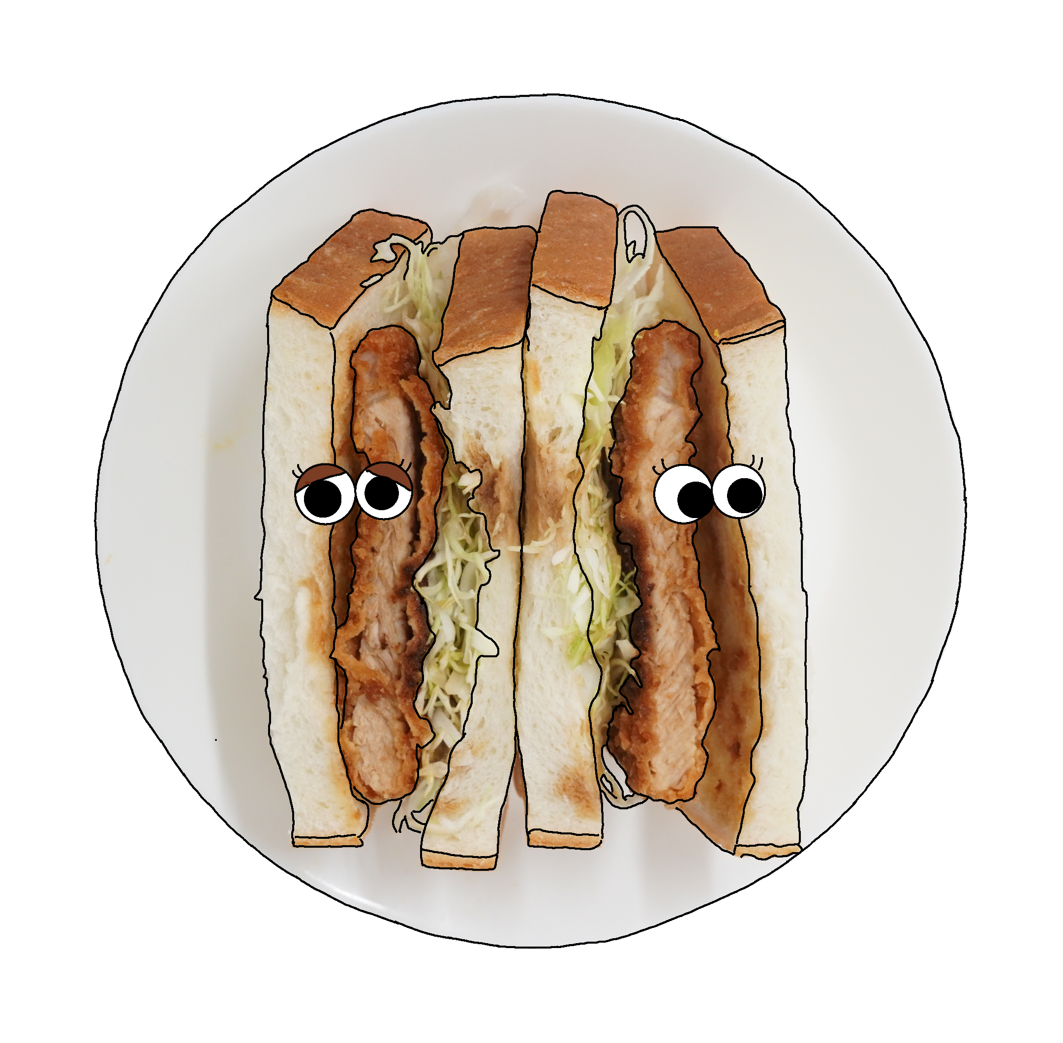 カツサンドのイラスト｜商用可フリー画像・背景透過