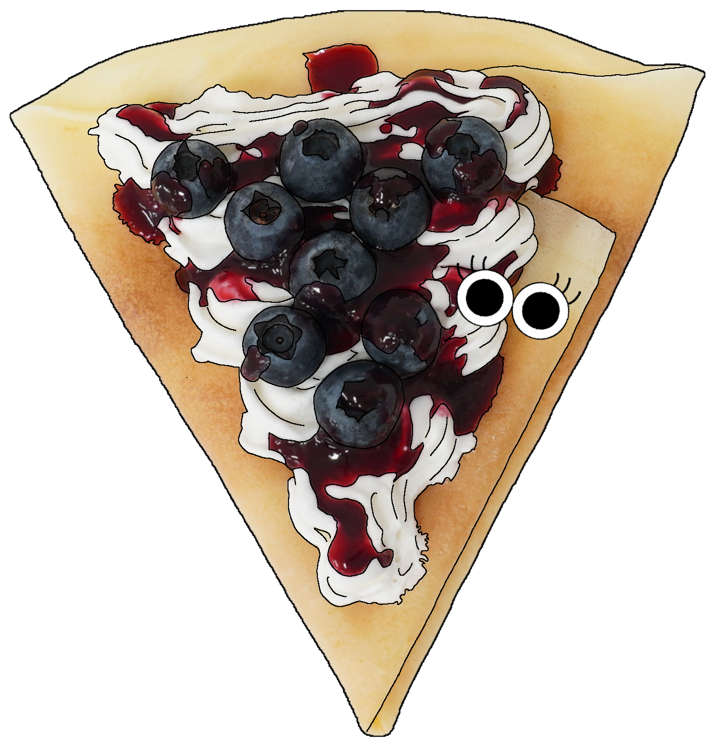 クレープ（ブルーベリー）のイラスト｜商用可フリー画像・背景透過