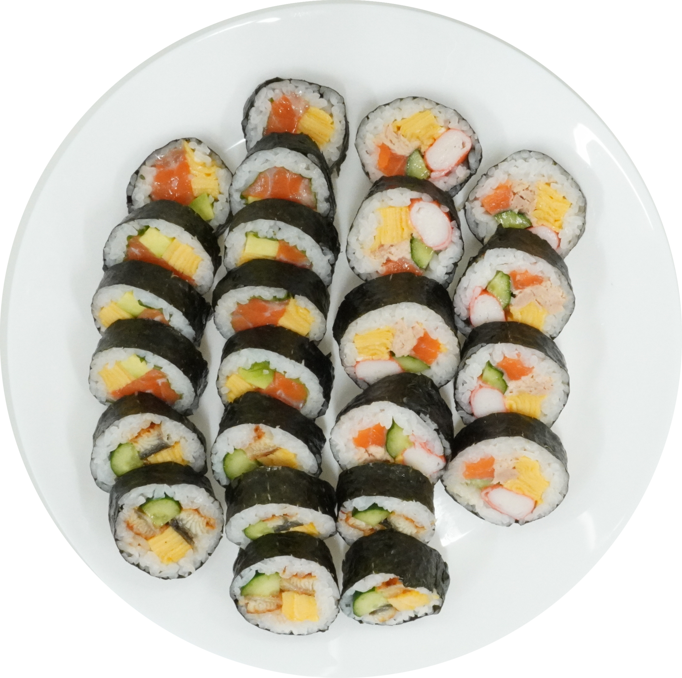 巻き寿司盛り合わせ｜商用可フリー画像・背景透過