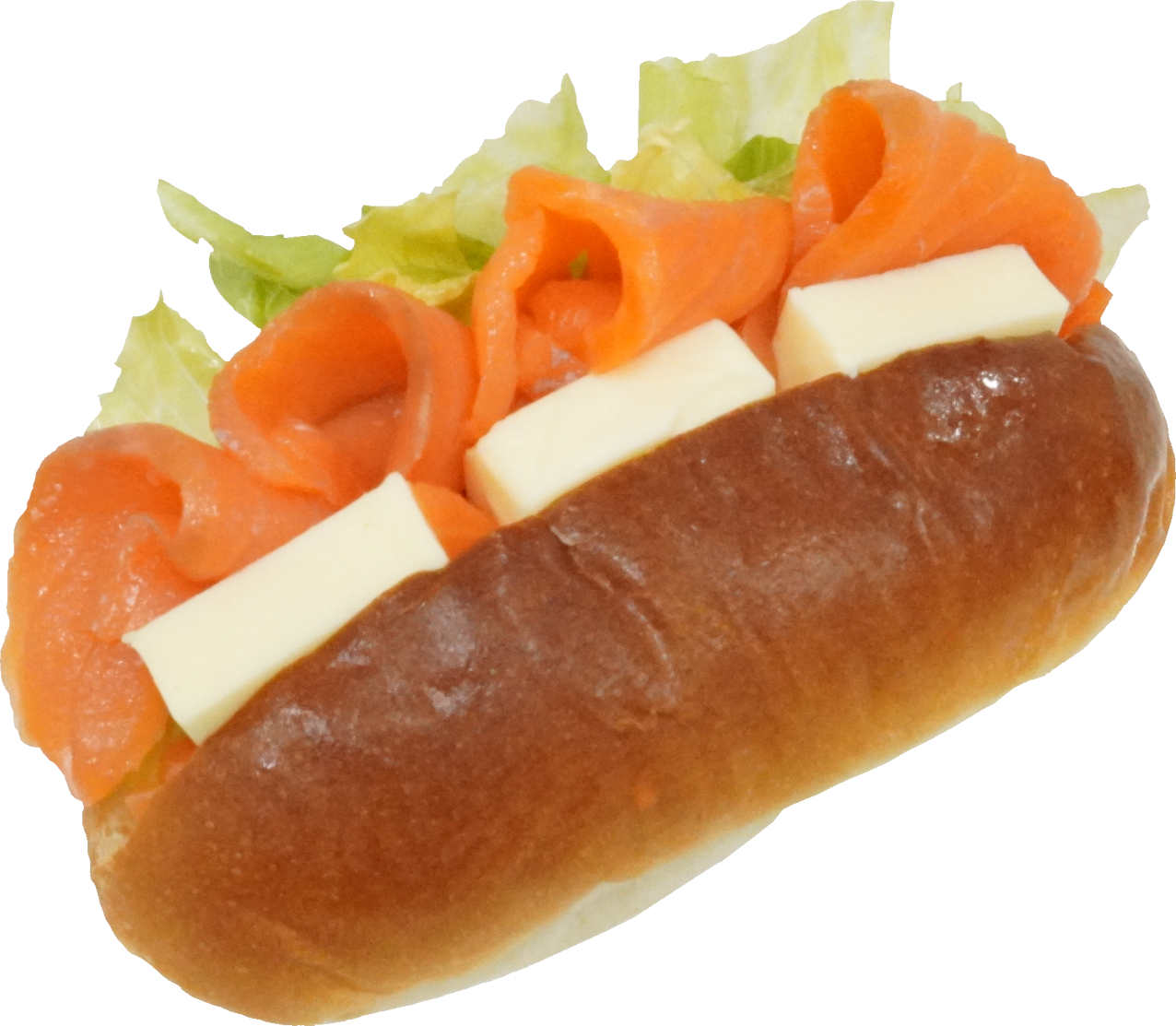 サーモンクリームチーズサンド｜商用可フリー画像・背景透過