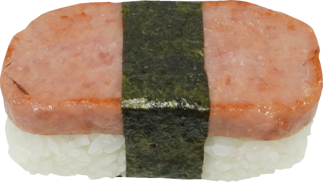 ランチョンミートおにぎり｜商用可フリー画像・背景透過