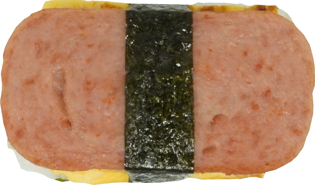 ランチョンミートおにぎり｜商用可フリー画像・背景透過