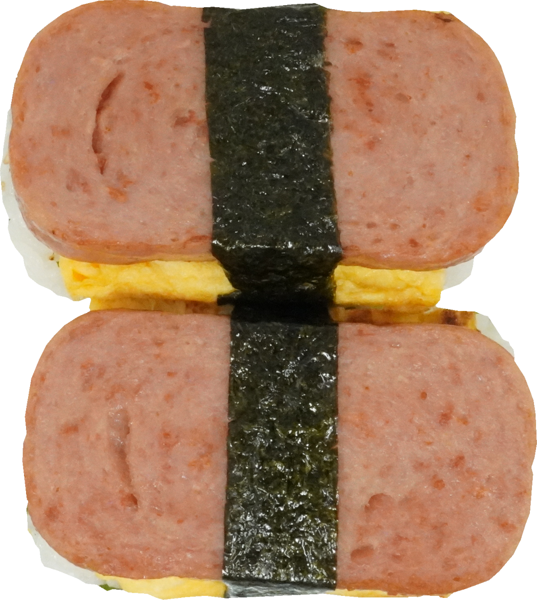 ランチョンミートおにぎり｜商用可フリー画像・背景透過