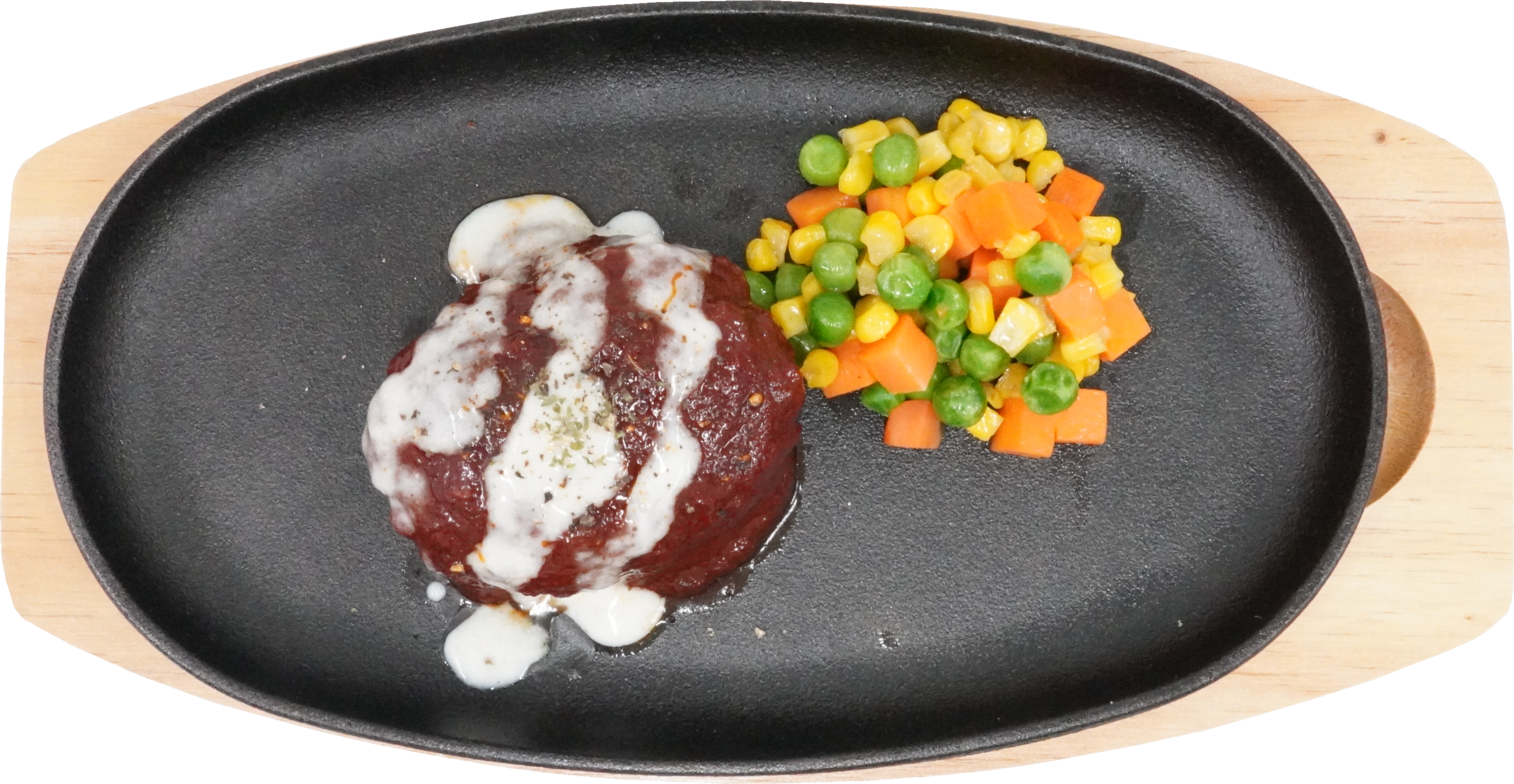 鉄板ハンバーグ｜商用可フリー画像・背景透過